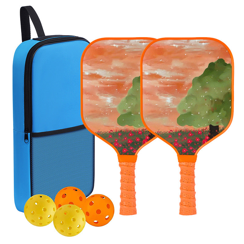 Dreamy Orange Sunset Tree Pickleball Paddle – Lightweight Fiberglass for Kids (PCR-0025)