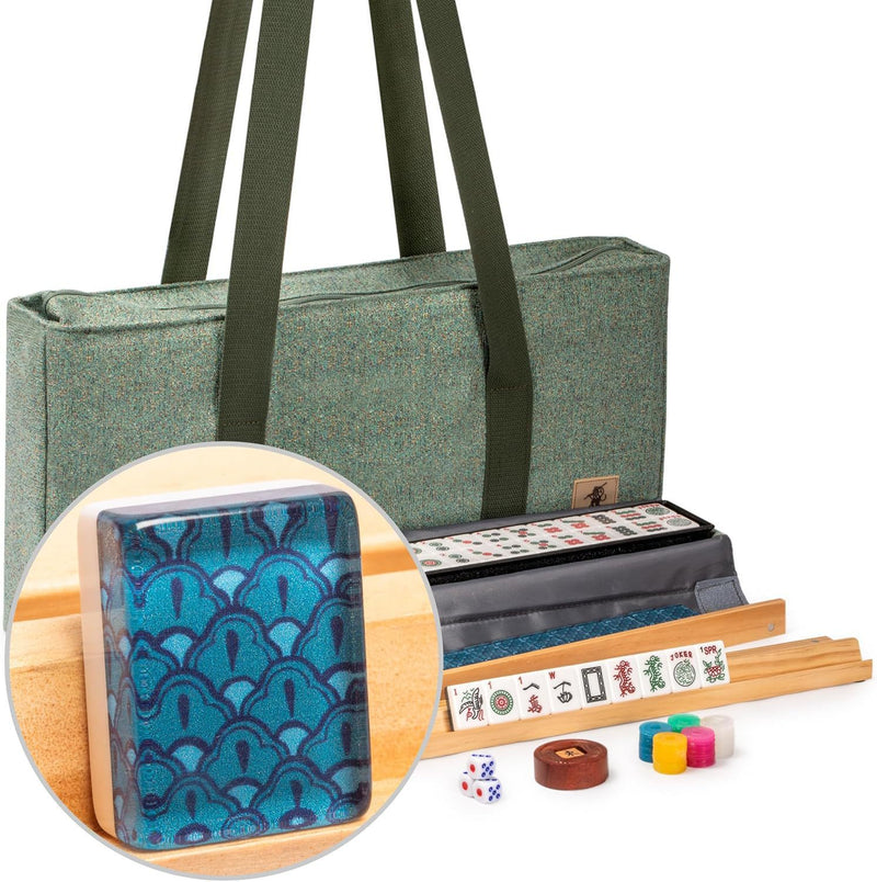 American Mahjong Storage Bag 3-Piece Set – Christmas Color – Great Gift for Mahjong Lovers  Bags only. (MJ-CP-0013)