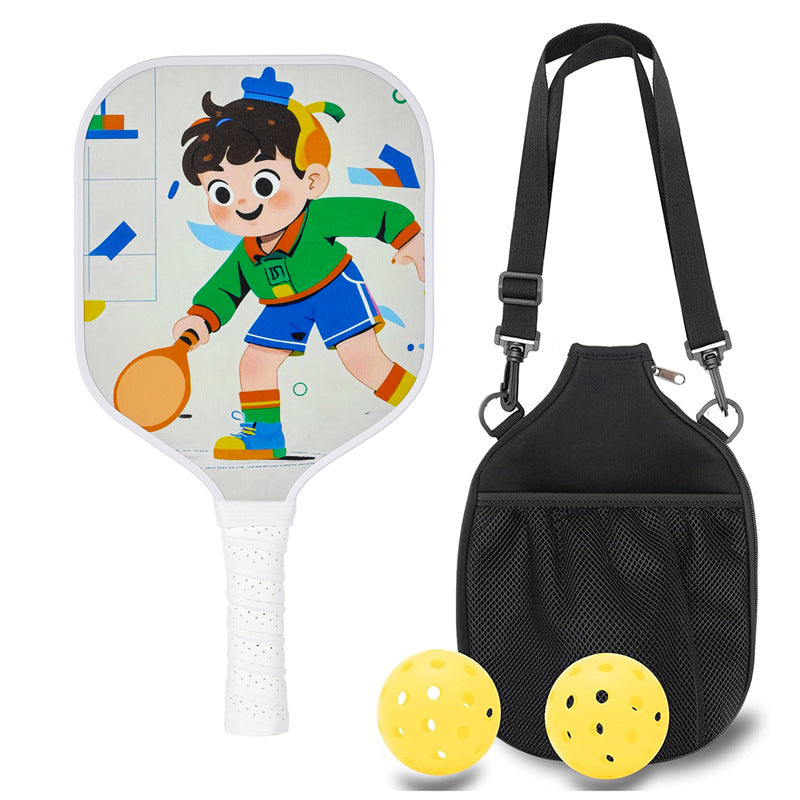Kids Pickleball Paddle – Fiberglass Material with Cartoon Boy Pattern Design (PCR-0019)