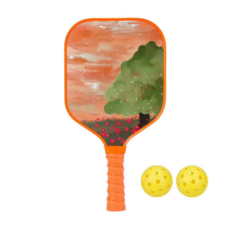 Dreamy Orange Sunset Tree Pickleball Paddle – Lightweight Fiberglass for Kids (PCR-0025)