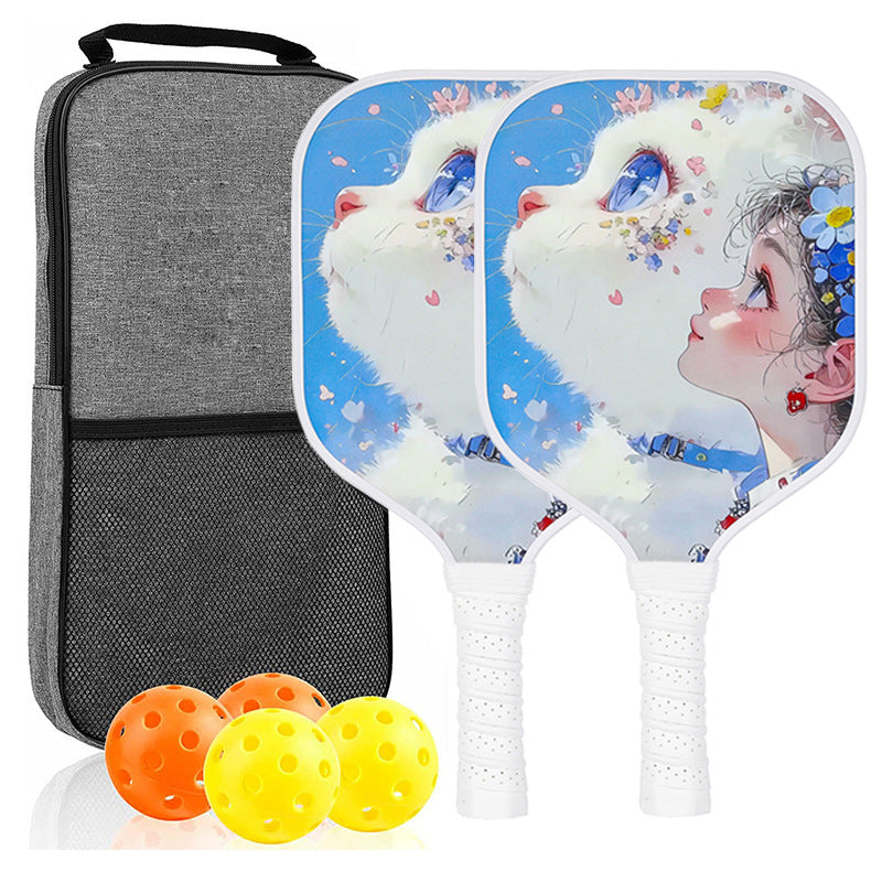 Kids Pickleball Paddle – Fiberglass Material with Dreamy Cat Petal Pattern Design (PCR-0018)