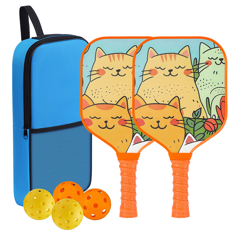 Three Happy Cats Pickleball Paddle – Whimsical Fiberglass for Kids (PCR-0026)