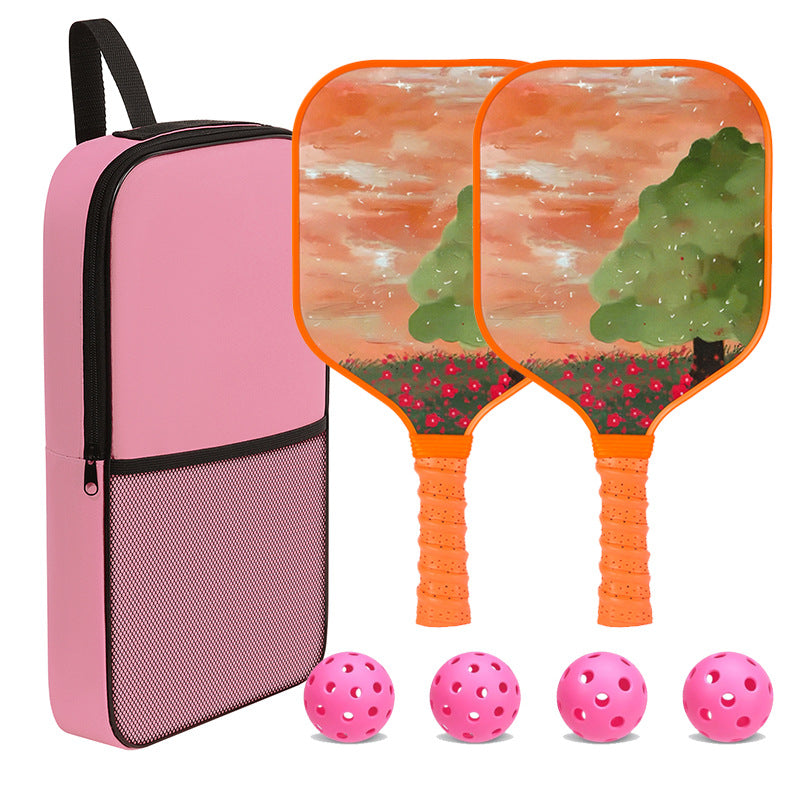 Dreamy Orange Sunset Tree Pickleball Paddle – Lightweight Fiberglass for Kids (PCR-0025)