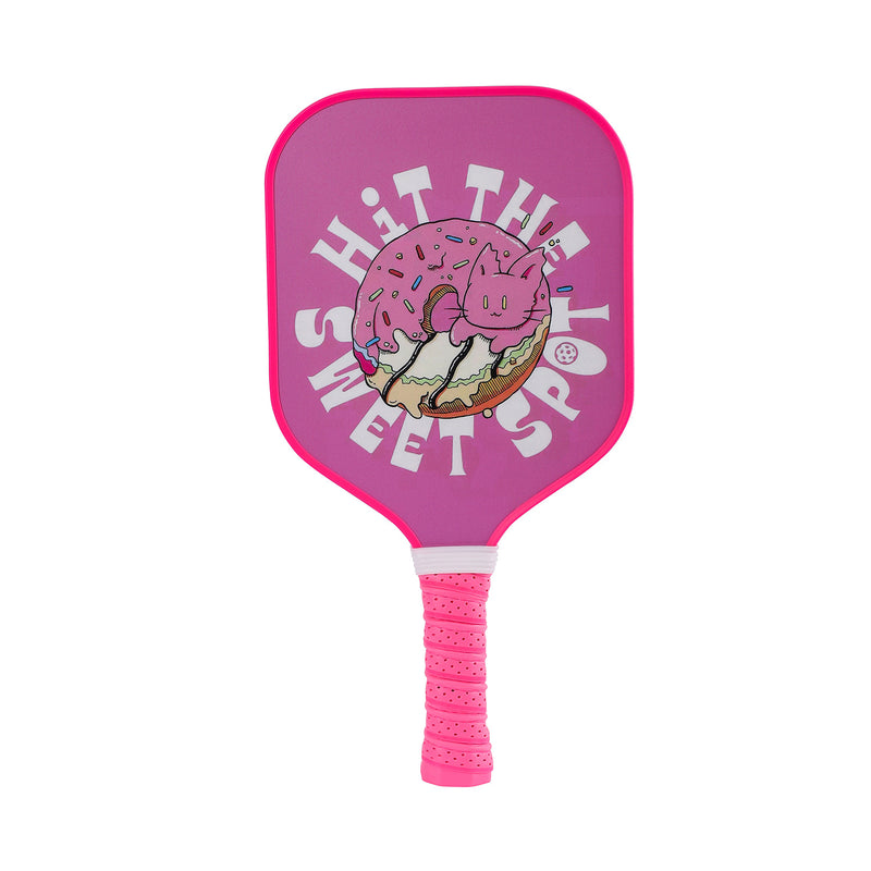 Kids Pickleball Paddle – Fiberglass Material with Cute Cat Donut Pattern Design (PCR-0011)