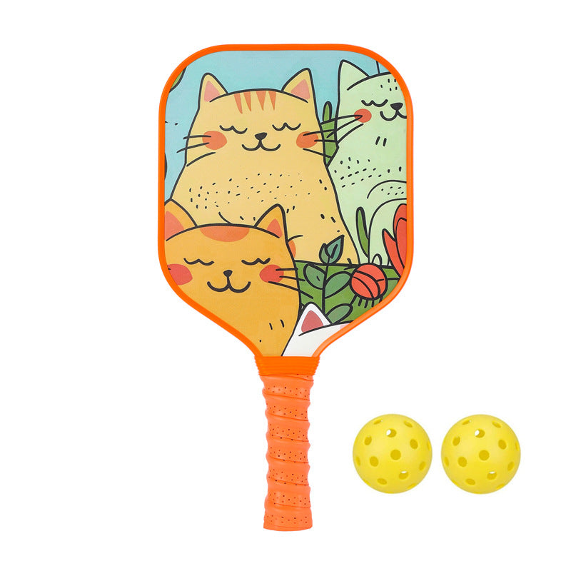 Three Happy Cats Pickleball Paddle – Whimsical Fiberglass for Kids (PCR-0026)