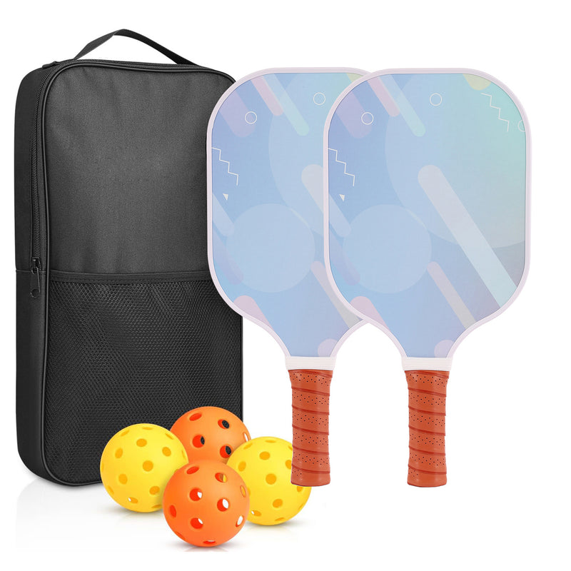 Light Blue Carbon Fiber Pickleball Paddle – Stylish Durable Design (PKR-0010)