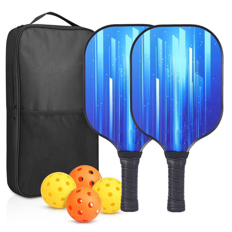 Blue Vertical Stripe Design Pickleball Paddle – High-Performance Lightweight Choice (PKR-0011)