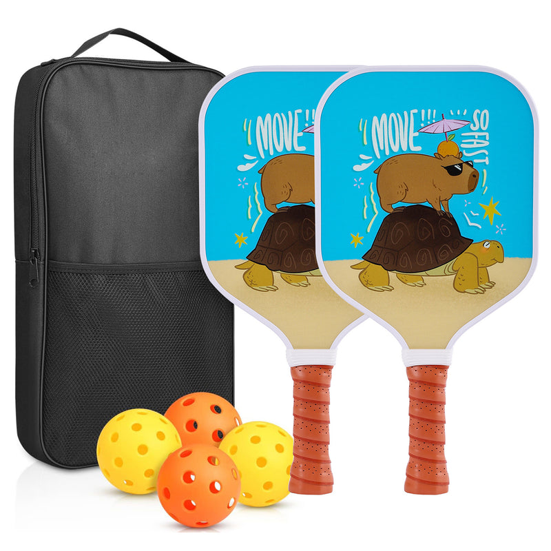 Kids Pickleball Paddle – Fiberglass Material with Blue Illustration Design (PCR-0007)