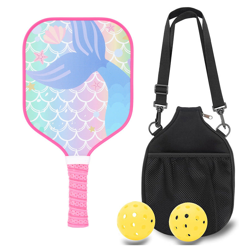 Mermaid Tail Fantasy Pickleball Paddle – Colorful Fiberglass for Kids (PCR-0030)