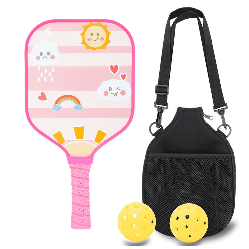 Sun & Rainbow Smiles Pickleball Paddle – Cheerful Fiberglass for Kids (PCR-0031)