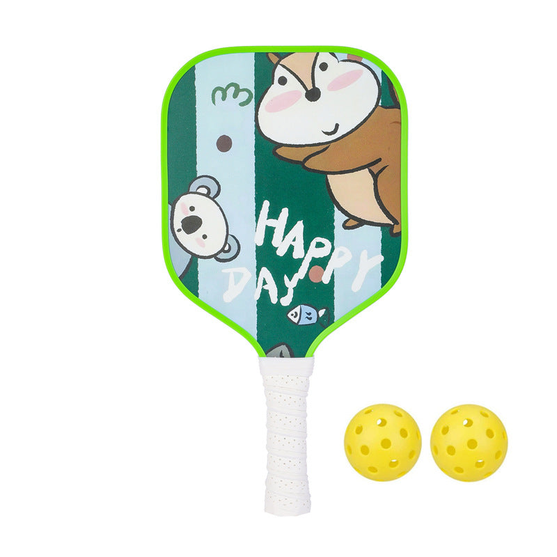 Happy Day Chipmunk & Bear Pickleball Paddle – Whimsical Fiberglass for Kids (PCR-0029)