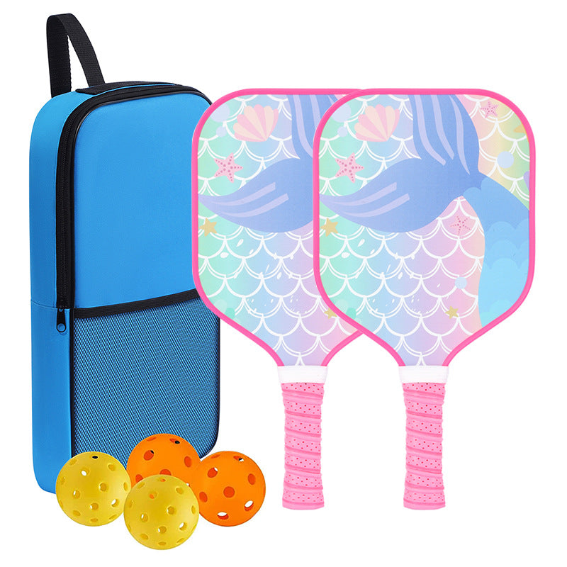 Mermaid Tail Fantasy Pickleball Paddle – Colorful Fiberglass for Kids (PCR-0030)