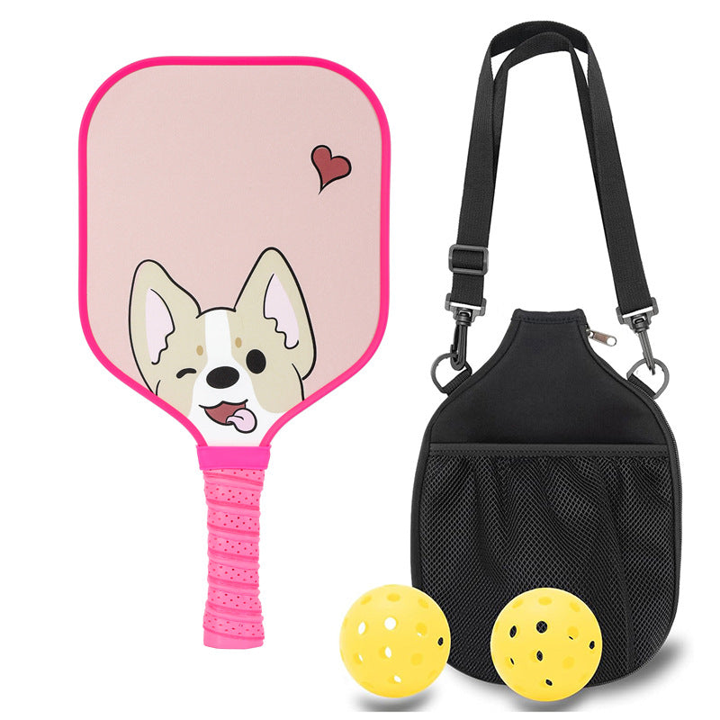 Winking Corgi Pickleball Paddle – Adorable Fiberglass for Kids (PCR-0032)