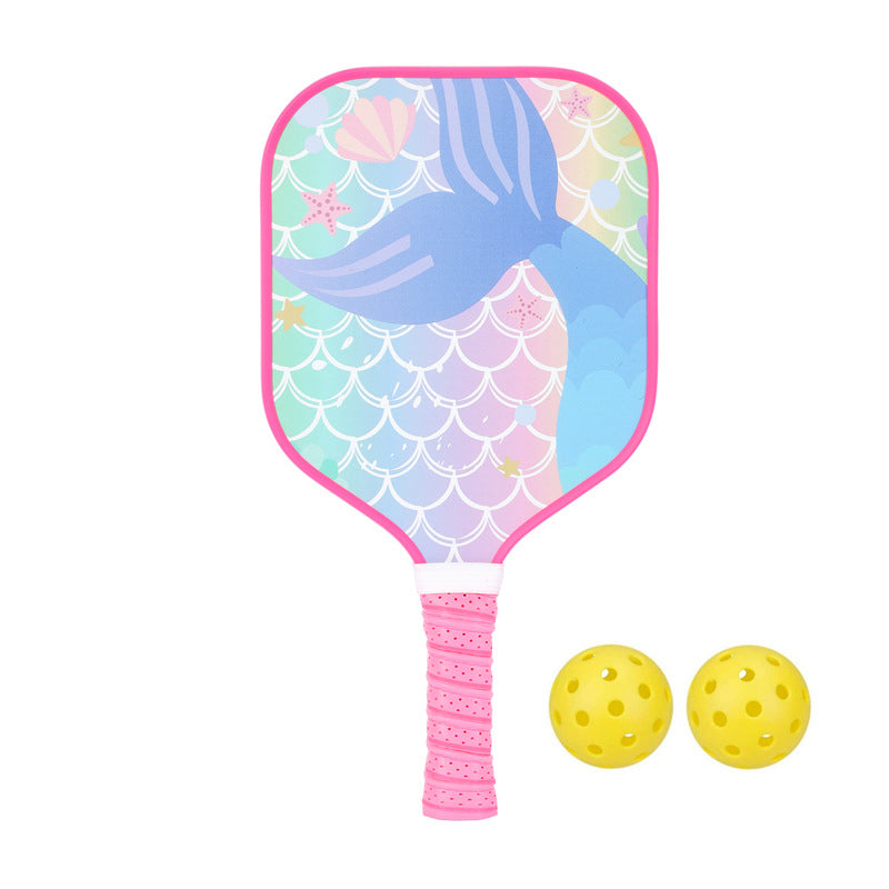 Mermaid Tail Fantasy Pickleball Paddle – Colorful Fiberglass for Kids (PCR-0030)