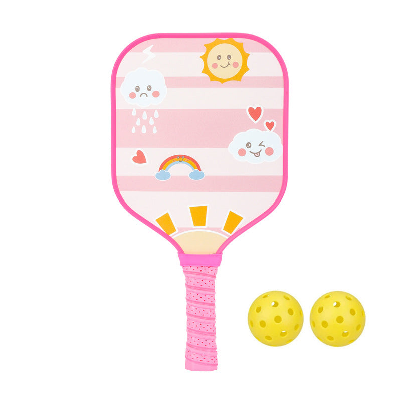 Sun & Rainbow Smiles Pickleball Paddle – Cheerful Fiberglass for Kids (PCR-0031)