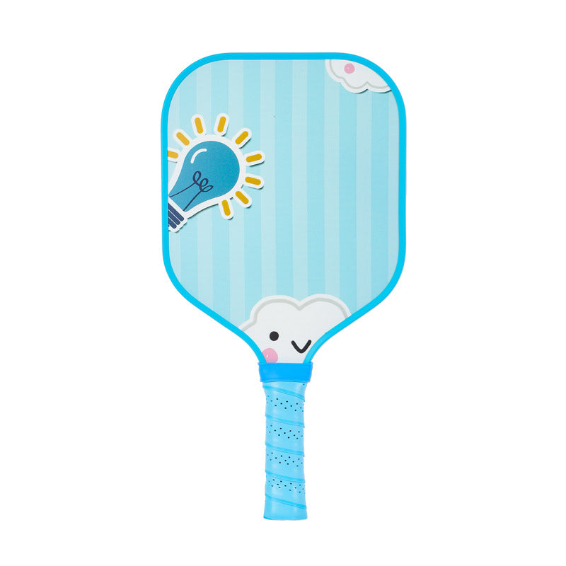 Kids Pickleball Paddle – Fiberglass Material with Cute Cloud Light Bulb Pattern Design (PCR-0017)