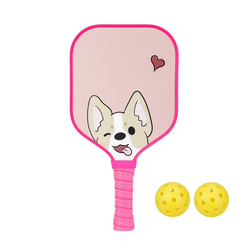 Winking Corgi Pickleball Paddle – Adorable Fiberglass for Kids (PCR-0032)
