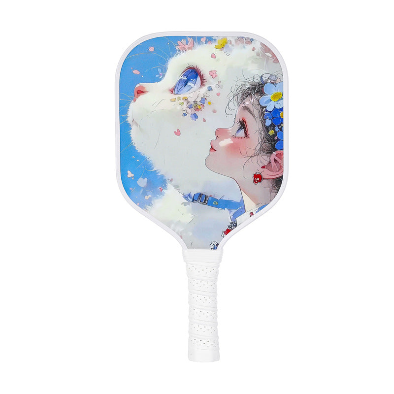 Kids Pickleball Paddle – Fiberglass Material with Dreamy Cat Petal Pattern Design (PCR-0018)