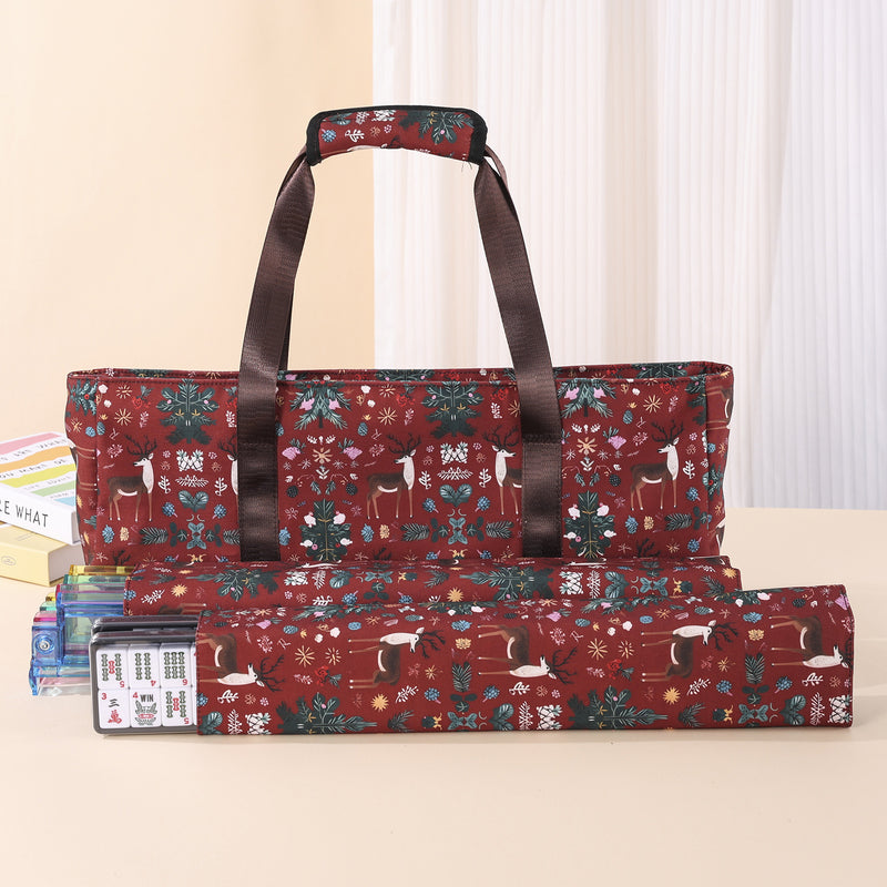 American Mahjong Storage Bag 3-Piece Set – Christmas Color – Great Gift for Mahjong Lovers  Bags only. (MJ-CP-0013)