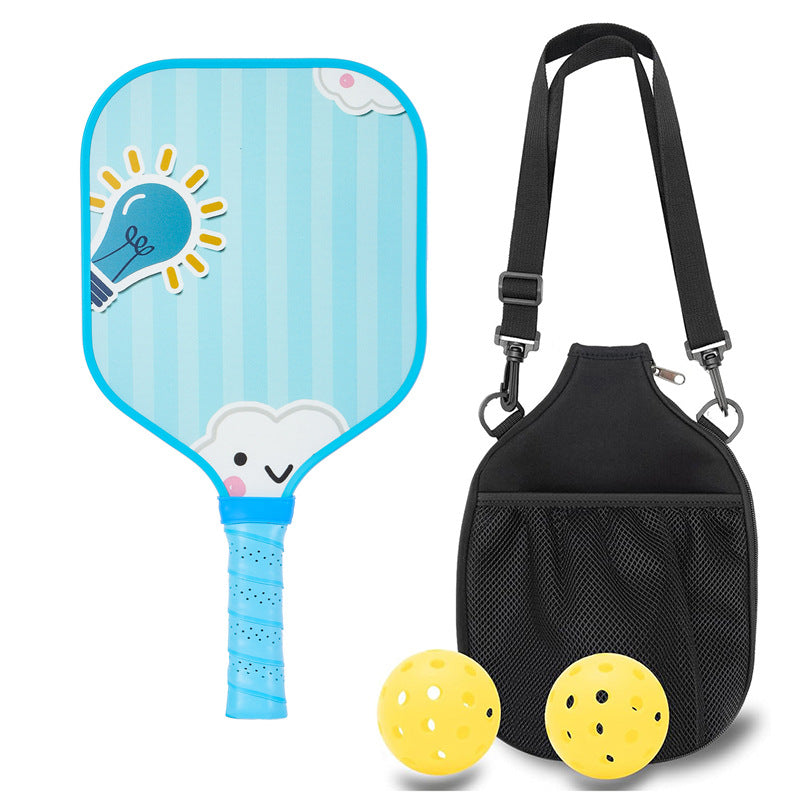 Kids Pickleball Paddle – Fiberglass Material with Cute Cloud Light Bulb Pattern Design (PCR-0017)