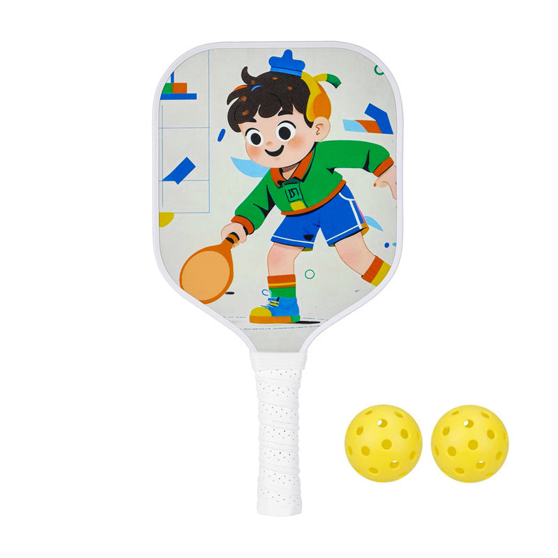 Kids Pickleball Paddle – Fiberglass Material with Cartoon Boy Pattern Design (PCR-0019)