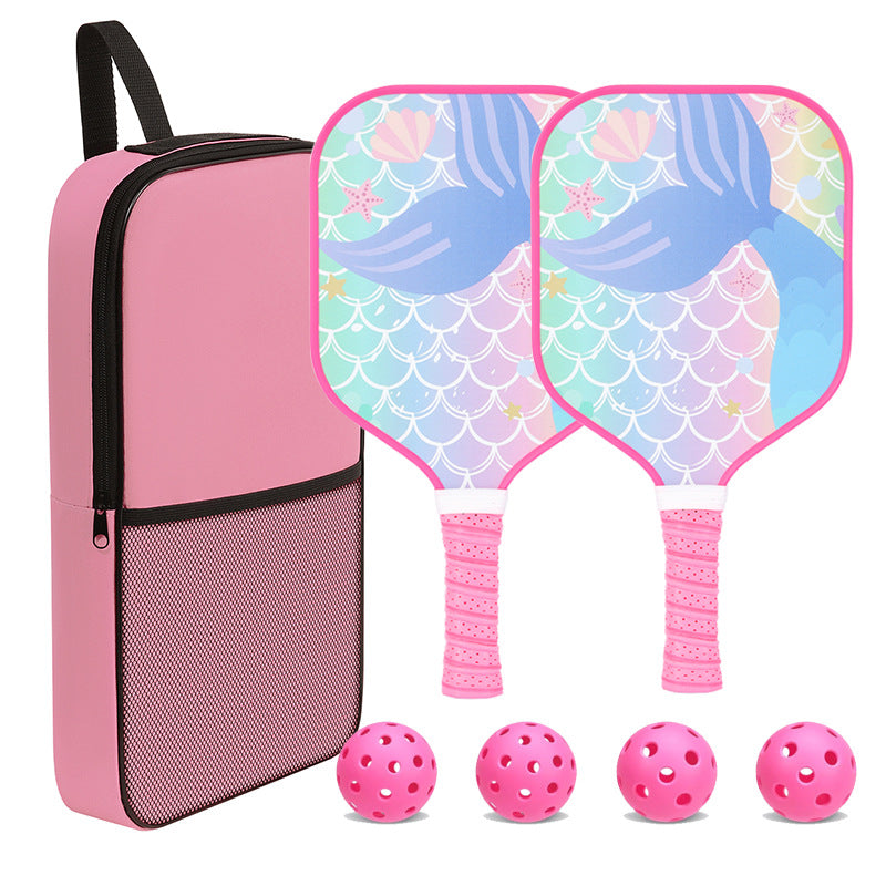 Mermaid Tail Fantasy Pickleball Paddle – Colorful Fiberglass for Kids (PCR-0030)