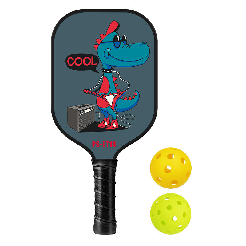 Cool Dino with Electric Guitar Pickleball Paddle – Carbon Fiber for Kids (PCR-0043)