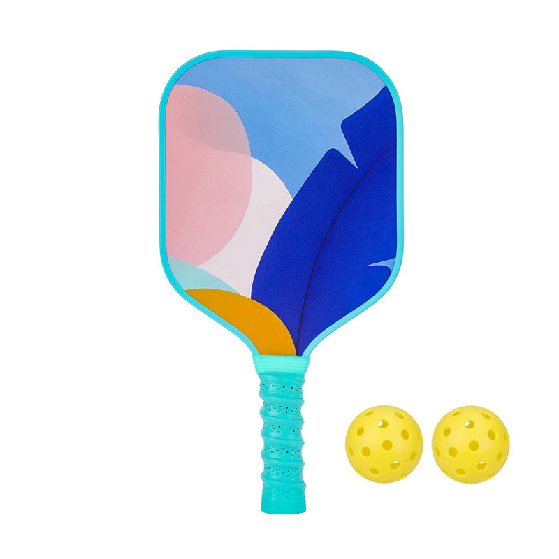 Tropical Abstract Color Block Pickleball Paddle – Modern Fiberglass for Kids (PCR-0034)