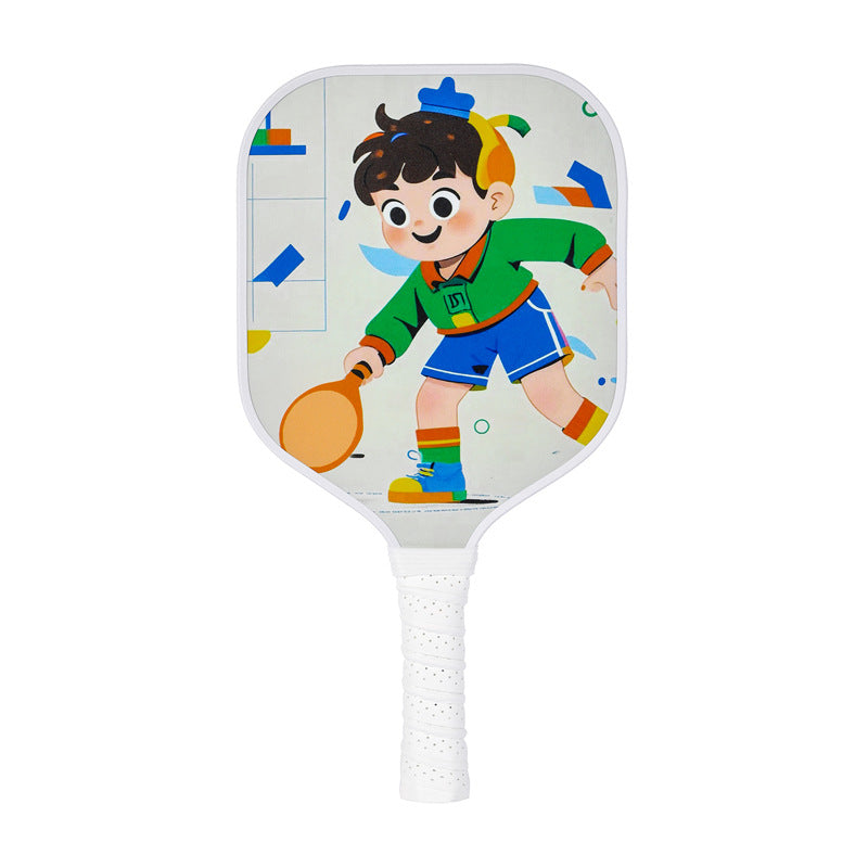 Kids Pickleball Paddle – Fiberglass Material with Cartoon Boy Pattern Design (PCR-0019)