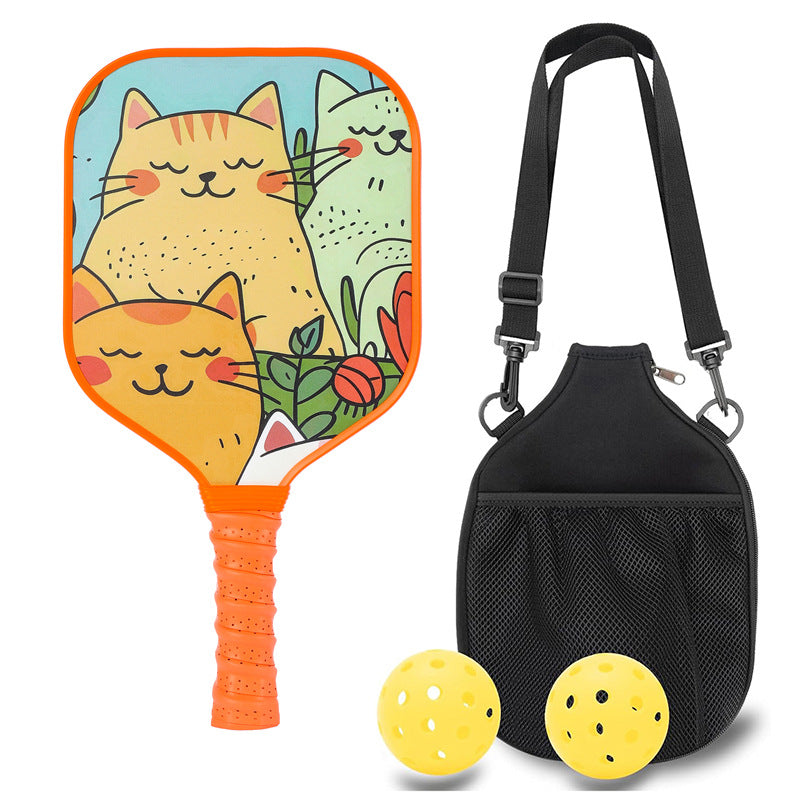 Three Happy Cats Pickleball Paddle – Whimsical Fiberglass for Kids (PCR-0026)
