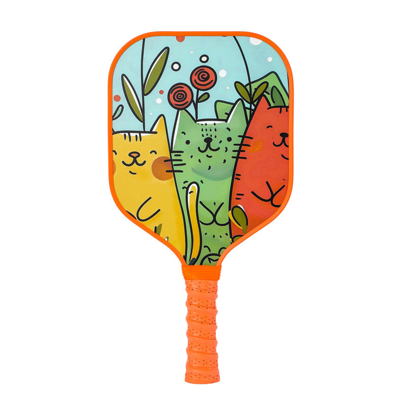 Happy Cartoon Cats Pickleball Paddle – Lightweight Fiberglass for Kids (PCR-0021)