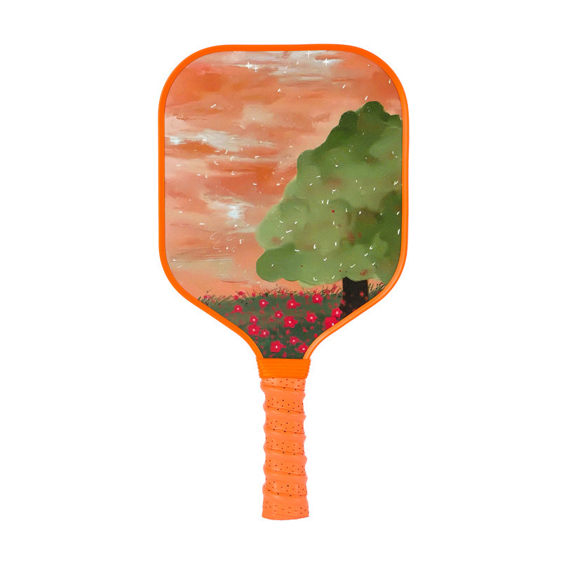 Dreamy Orange Sunset Tree Pickleball Paddle – Lightweight Fiberglass for Kids (PCR-0025)