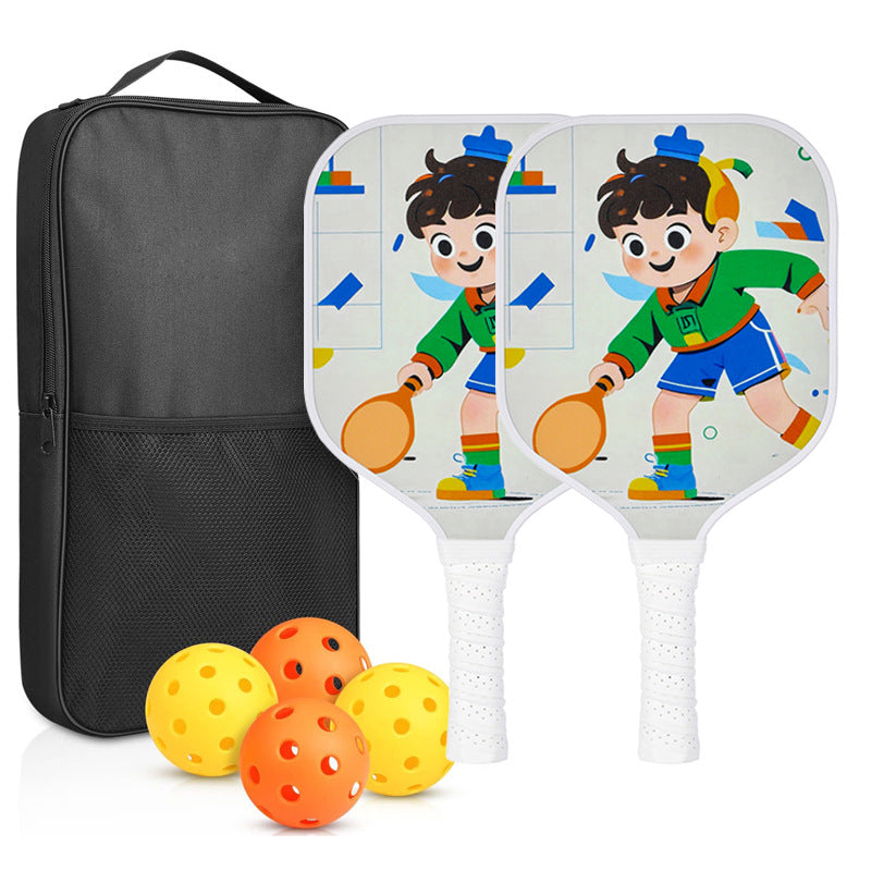 Kids Pickleball Paddle – Fiberglass Material with Cartoon Boy Pattern Design (PCR-0019)