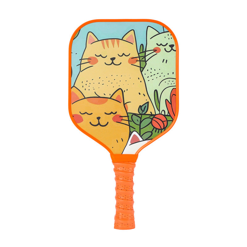 Three Happy Cats Pickleball Paddle – Whimsical Fiberglass for Kids (PCR-0026)
