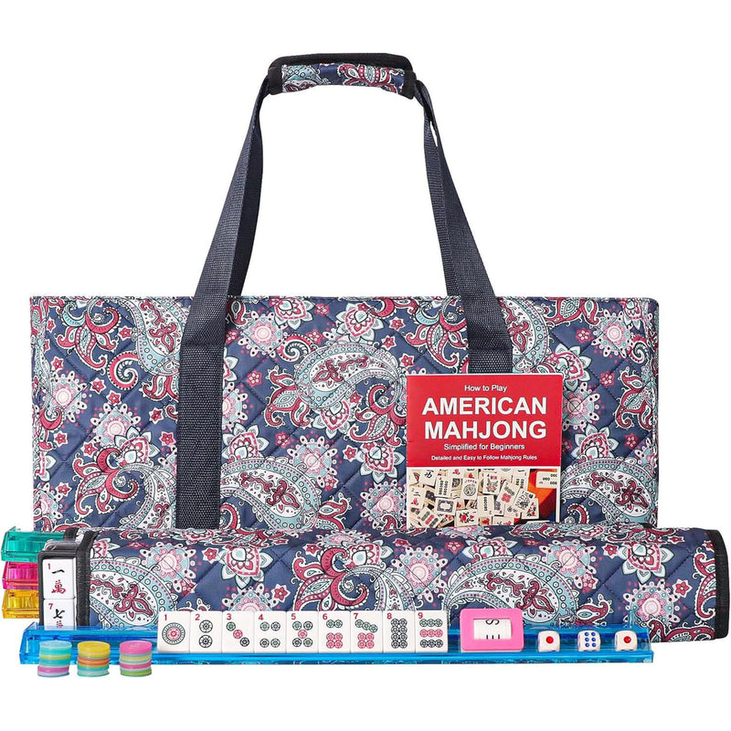 American Mahjong Storage Bag 3-Piece Set – Christmas Color – Great Gift for Mahjong Lovers  Bags only. (MJ-CP-0013)