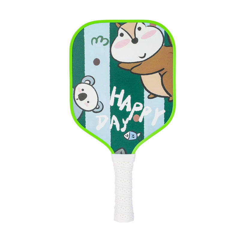 Happy Day Chipmunk & Bear Pickleball Paddle – Whimsical Fiberglass for Kids (PCR-0029)