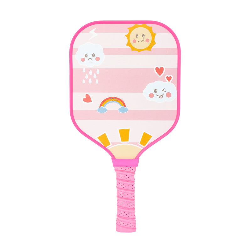 Sun & Rainbow Smiles Pickleball Paddle – Cheerful Fiberglass for Kids (PCR-0031)
