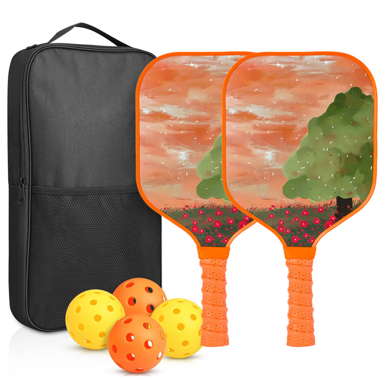 Dreamy Orange Sunset Tree Pickleball Paddle – Lightweight Fiberglass for Kids (PCR-0025)