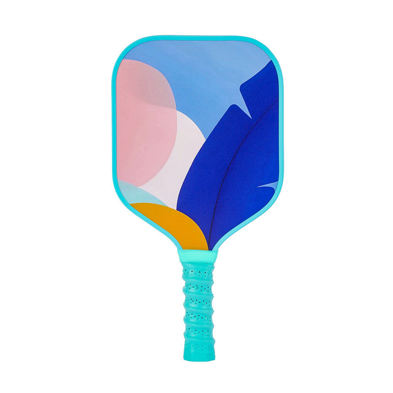 Tropical Abstract Color Block Pickleball Paddle – Modern Fiberglass for Kids (PCR-0034)