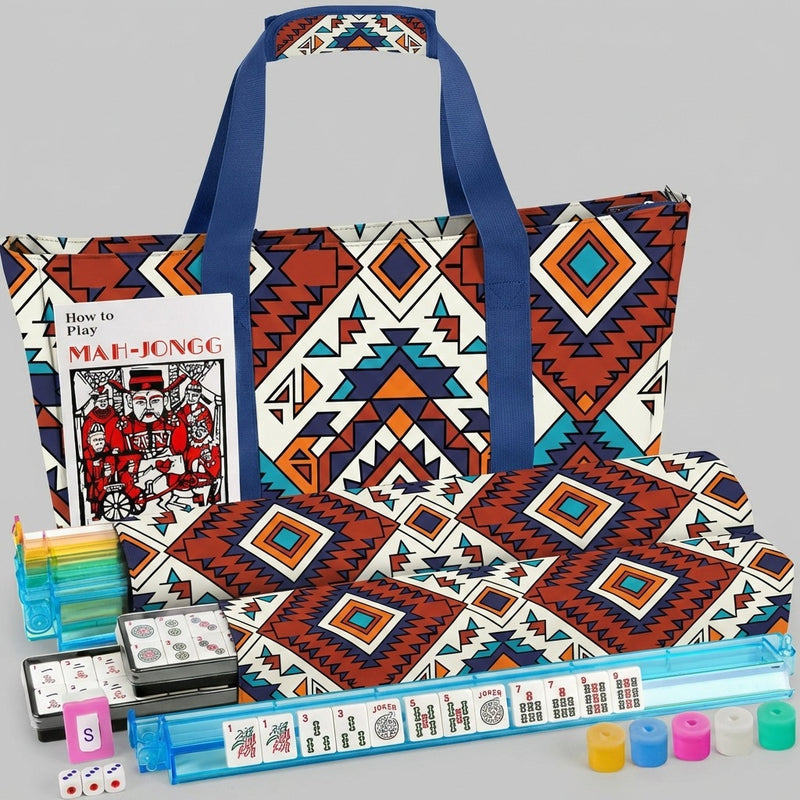 American Mahjong Storage Bag 3-Piece Set with Tiles - Complete Mahjong Set – Great Gift for Mahjong Lovers (MJ-CP-0014)