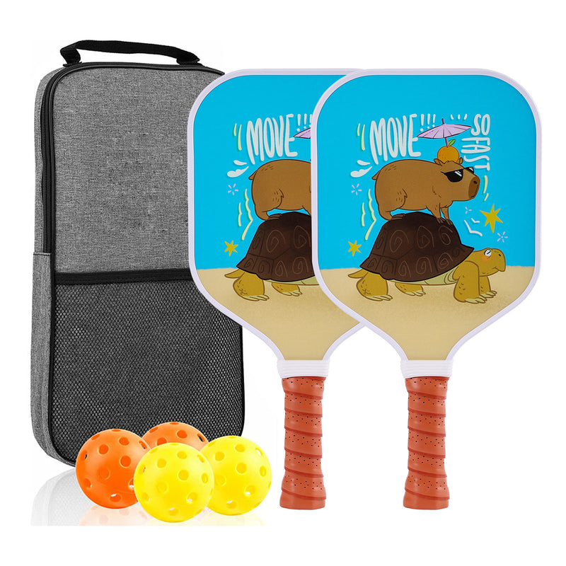 Kids Pickleball Paddle – Fiberglass Material with Blue Illustration Design (PCR-0007)