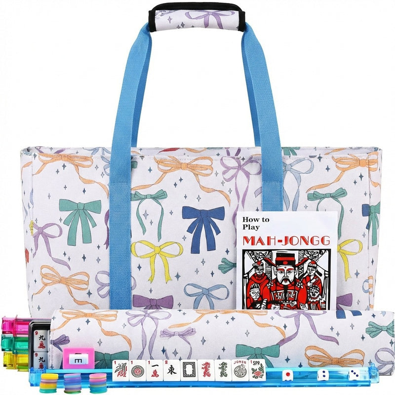 American Mahjong Storage Bag 3-Piece Set with Tiles - Complete Mahjong Set – Great Gift for Mahjong Lovers (MJ-CP-0014)