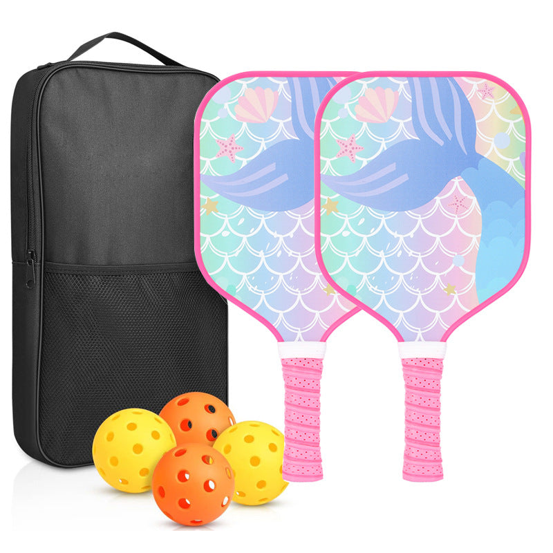 Mermaid Tail Fantasy Pickleball Paddle – Colorful Fiberglass for Kids (PCR-0030)