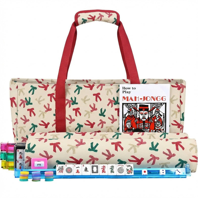 American Mahjong Storage Bag 3-Piece Set with Tiles - Complete Mahjong Set – Great Gift for Mahjong Lovers (MJ-CP-0014)