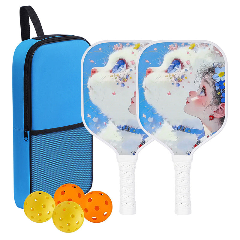 Kids Pickleball Paddle – Fiberglass Material with Dreamy Cat Petal Pattern Design (PCR-0018)