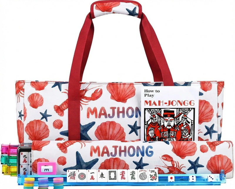 American Mahjong Storage Bag 3-Piece Set with Tiles - Complete Mahjong Set – Great Gift for Mahjong Lovers (MJ-CP-0014)