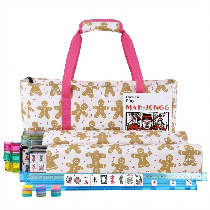American Mahjong Storage Bag 3-Piece Set with Tiles - Complete Mahjong Set – Great Gift for Mahjong Lovers (MJ-CP-0014)