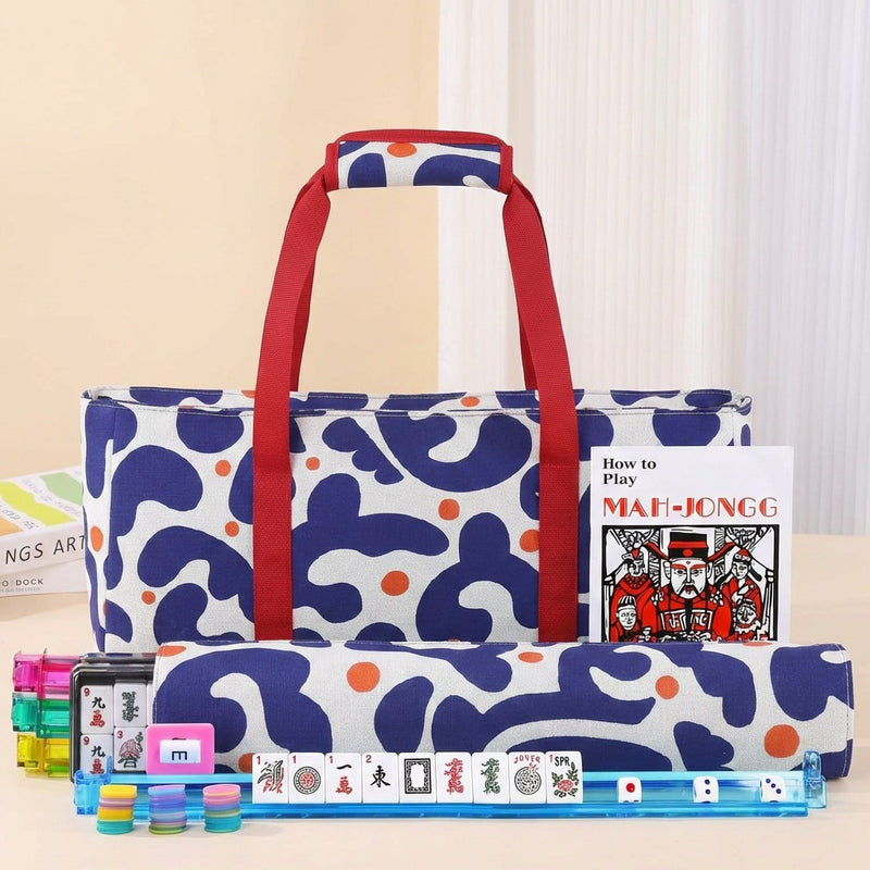 American Mahjong Storage Bag 3-Piece Set with Tiles - Complete Mahjong Set – Great Gift for Mahjong Lovers (MJ-CP-0014)