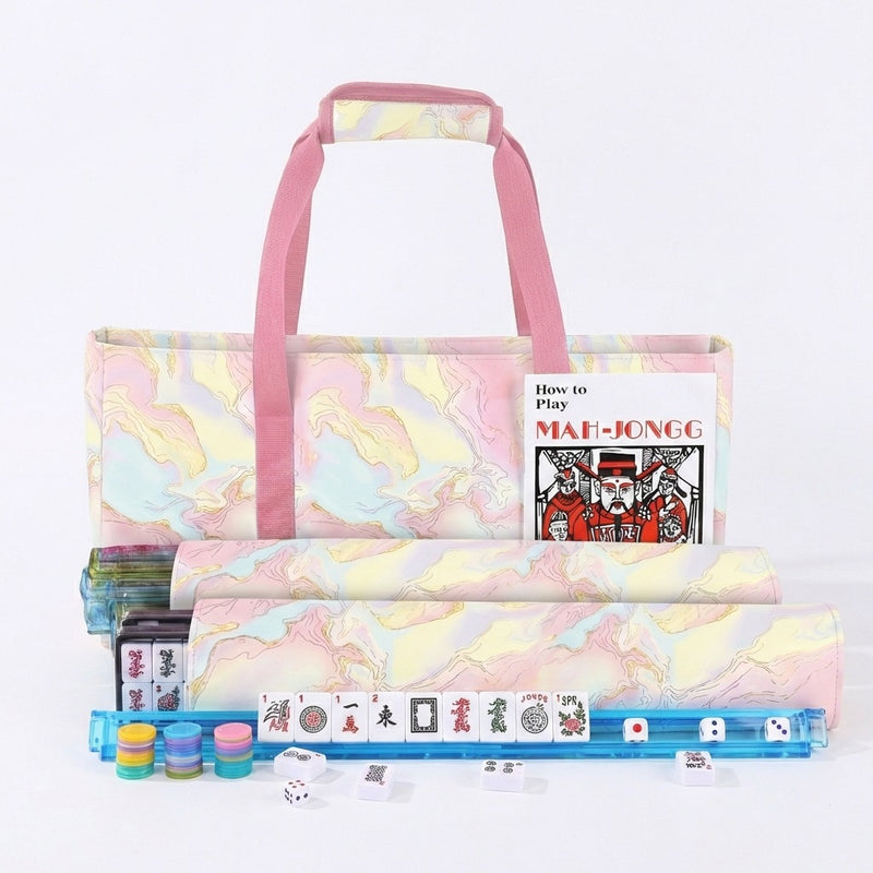 American Mahjong Storage Bag 3-Piece Set with Tiles - Complete Mahjong Set – Great Gift for Mahjong Lovers (MJ-CP-0014)