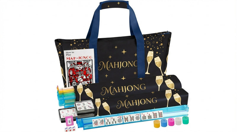 American Mahjong Storage Bag 3-Piece Set with Tiles - Complete Mahjong Set – Great Gift for Mahjong Lovers (MJ-CP-0014)